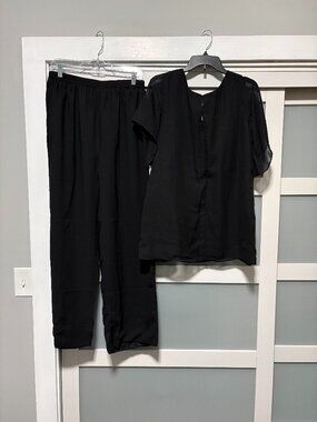 Witness of Love Women's Formal Black Pant Suit Set sz 16W Cocktail  NWT NEW